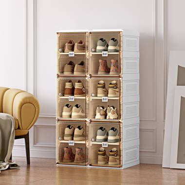 Rebrilliant 12 Pair Stackable Shoe Storage Box Wayfair